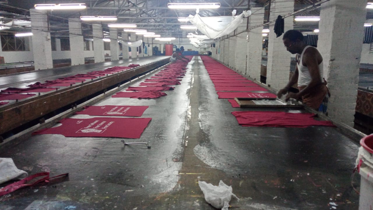 Custom printed T-shirt sample with front print layout